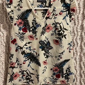 SHEIN Floral Print Blouse - Cream, Black, Pink, Blue